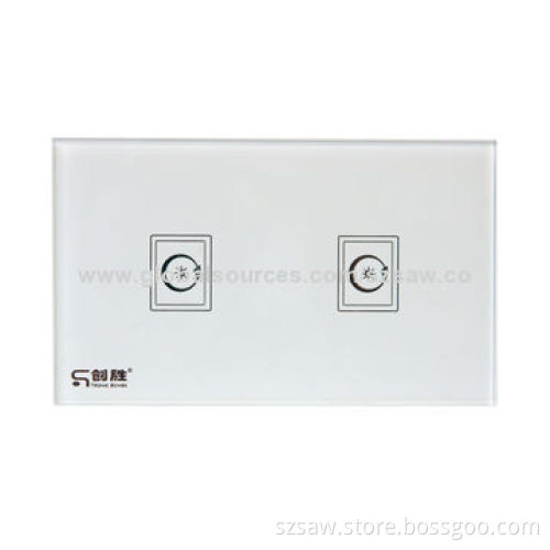 2-gang Single Wire Remote Control with Touch Switch, Smart Switch, 118 Standard, High Power
